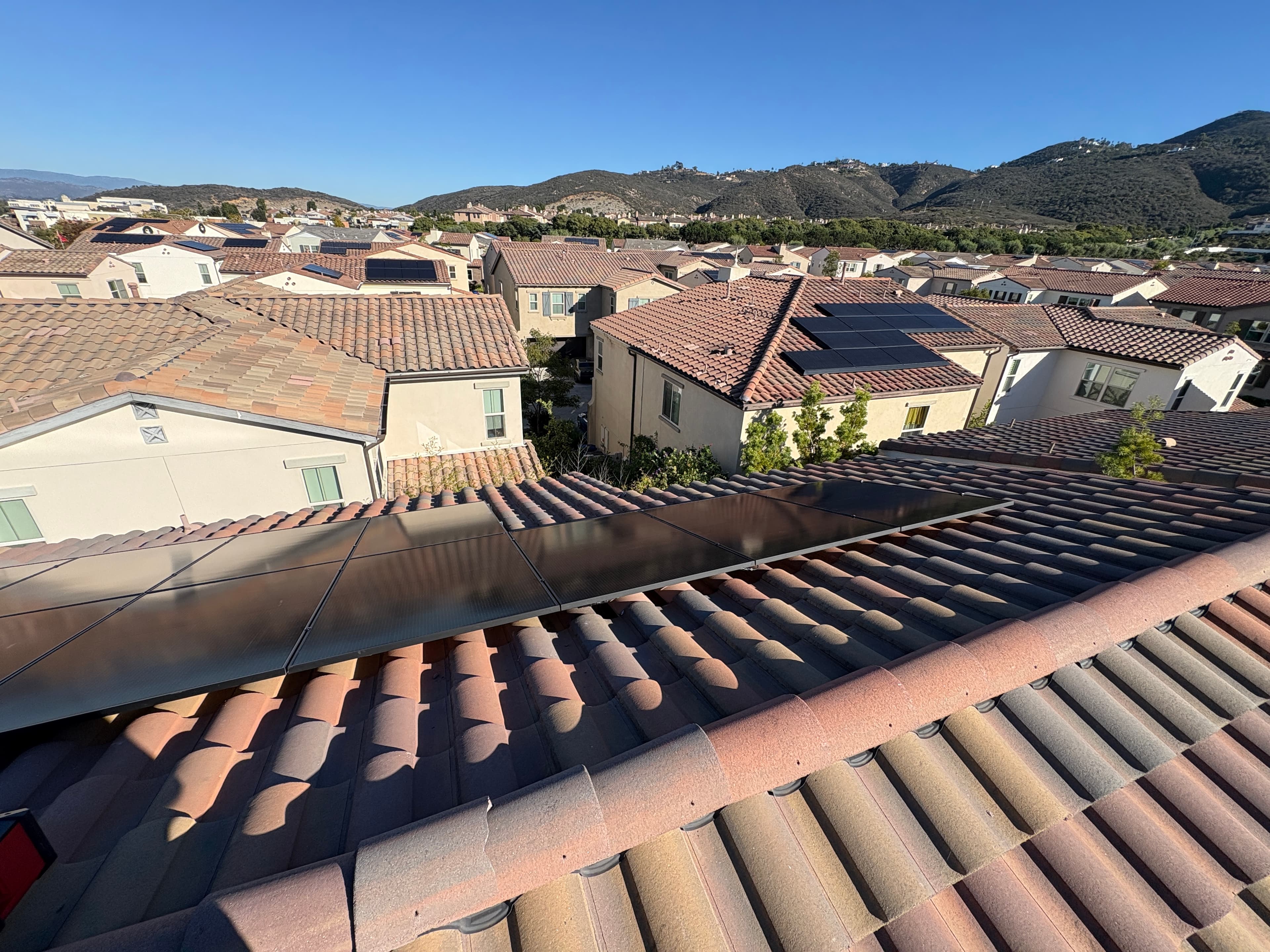 Residential solar installation complete