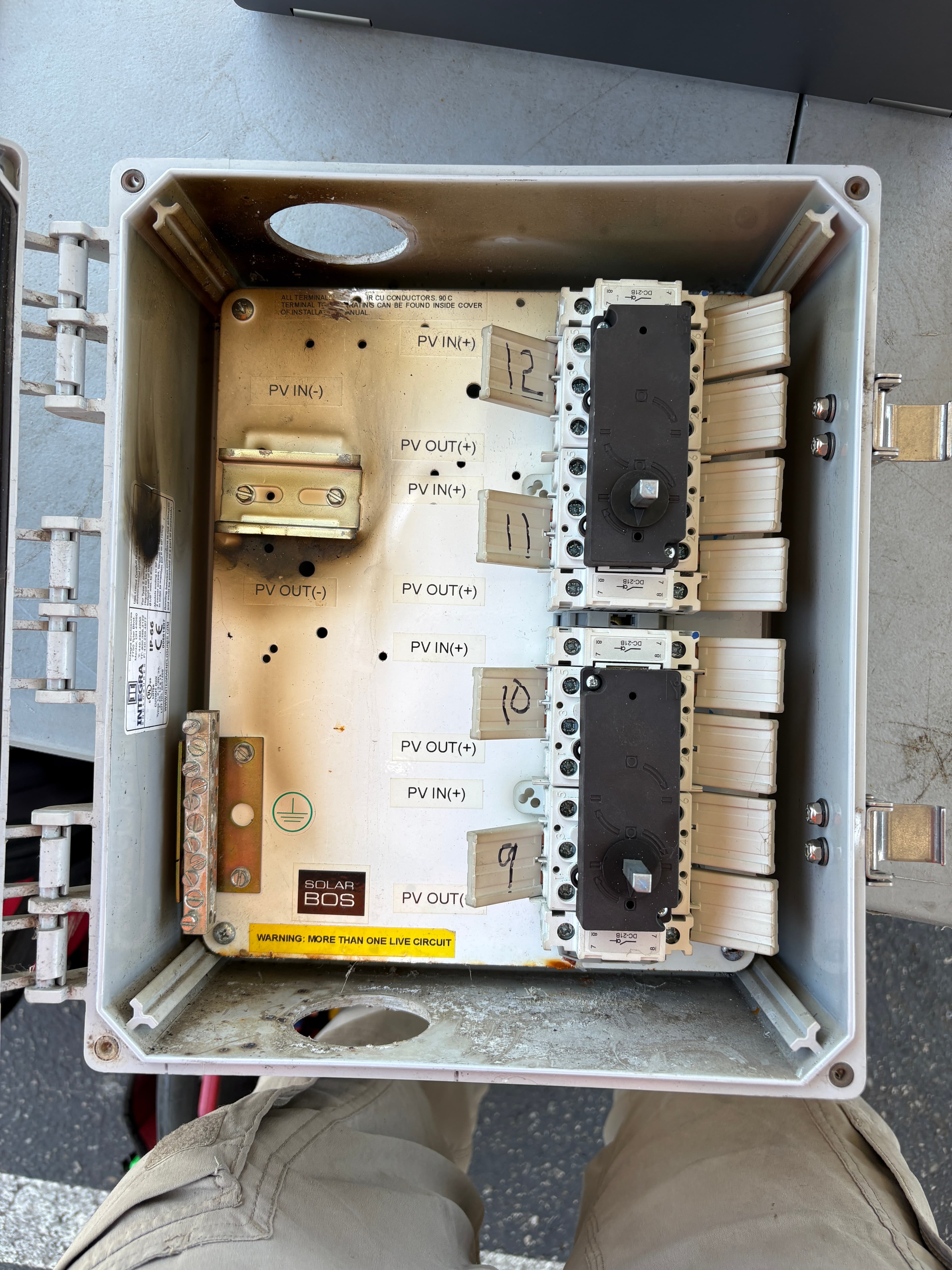 Burnt DC combiner box found during RCH inspection