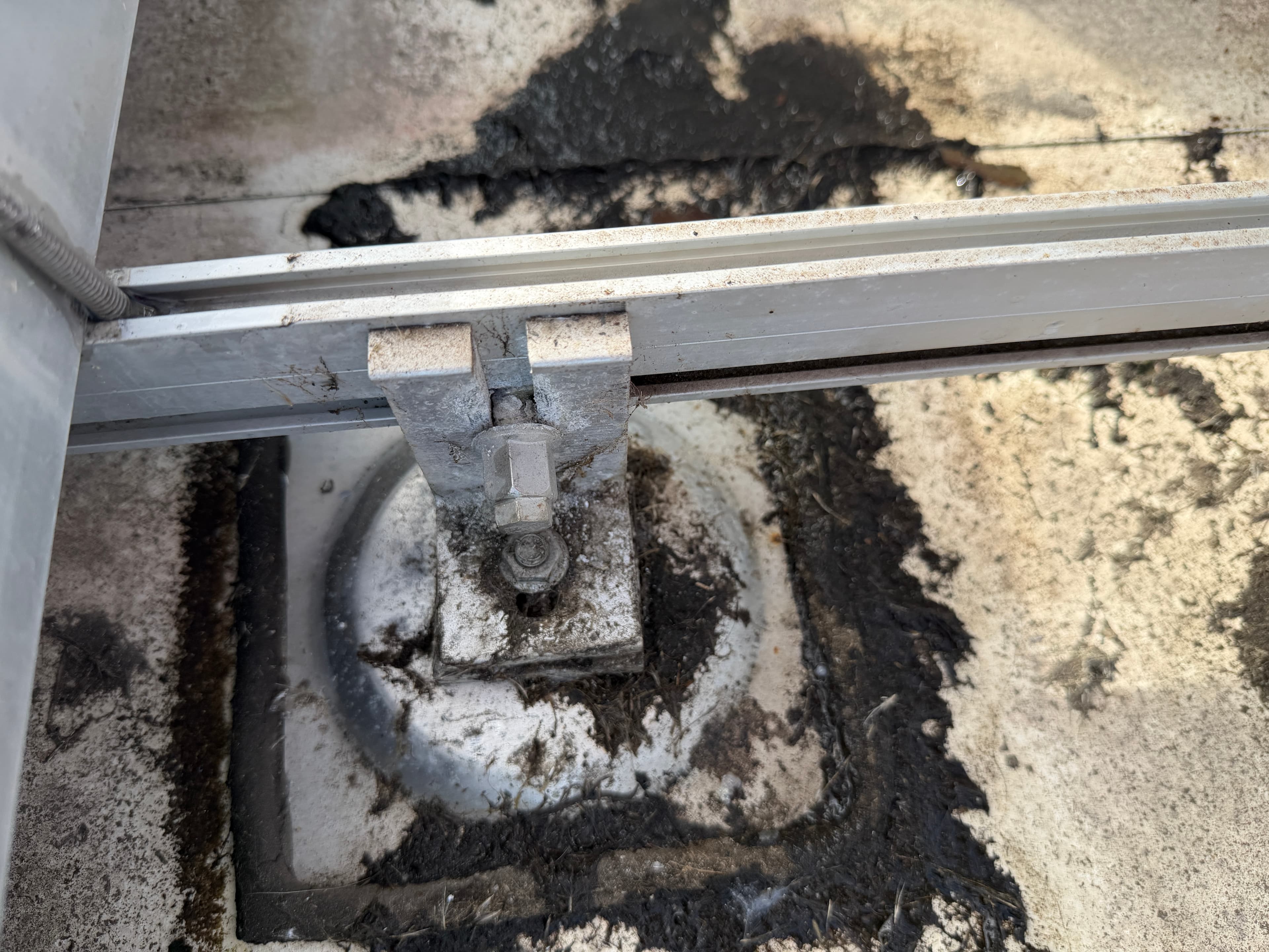 Loose mounting foot anchor found during structural inspection