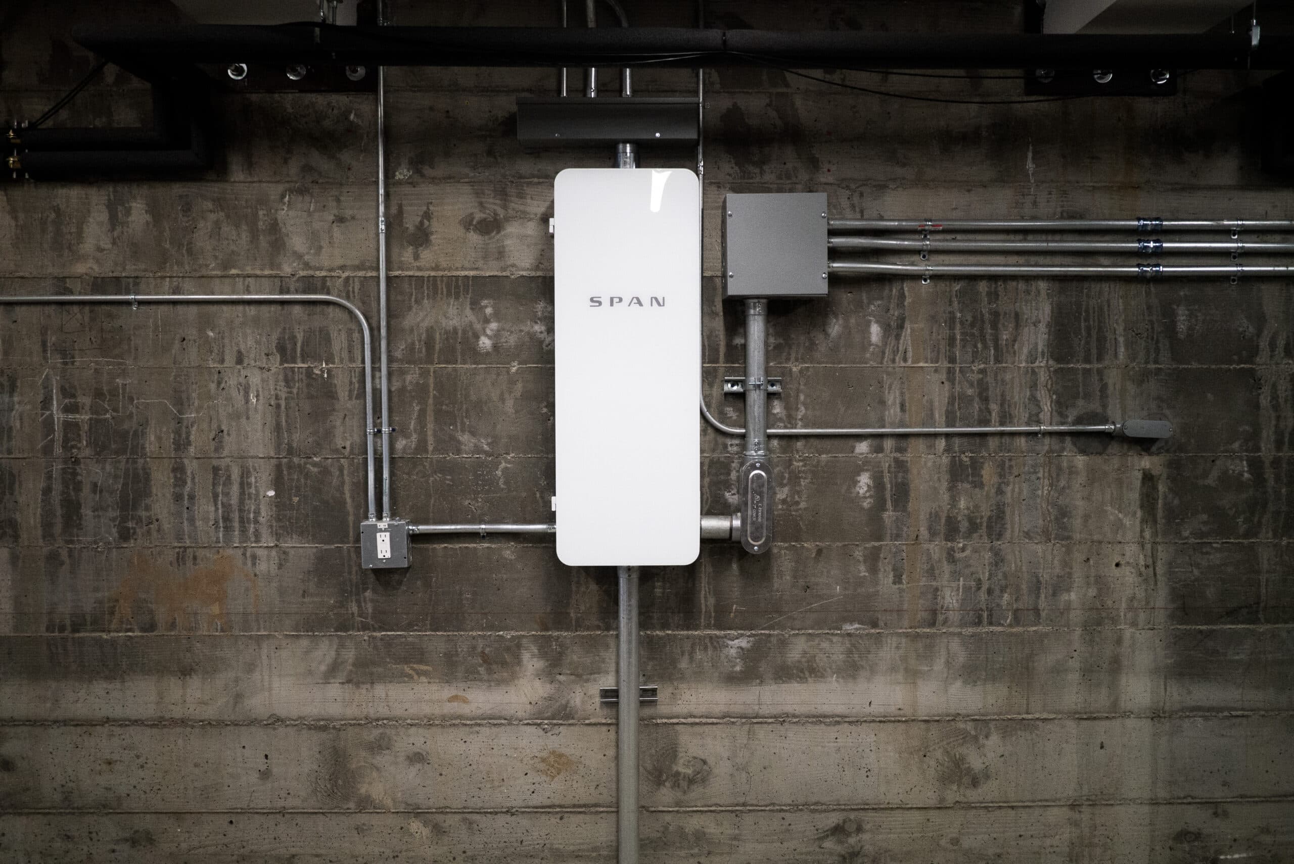 SPAN Drive EV charger installed in a North County San Diego garage